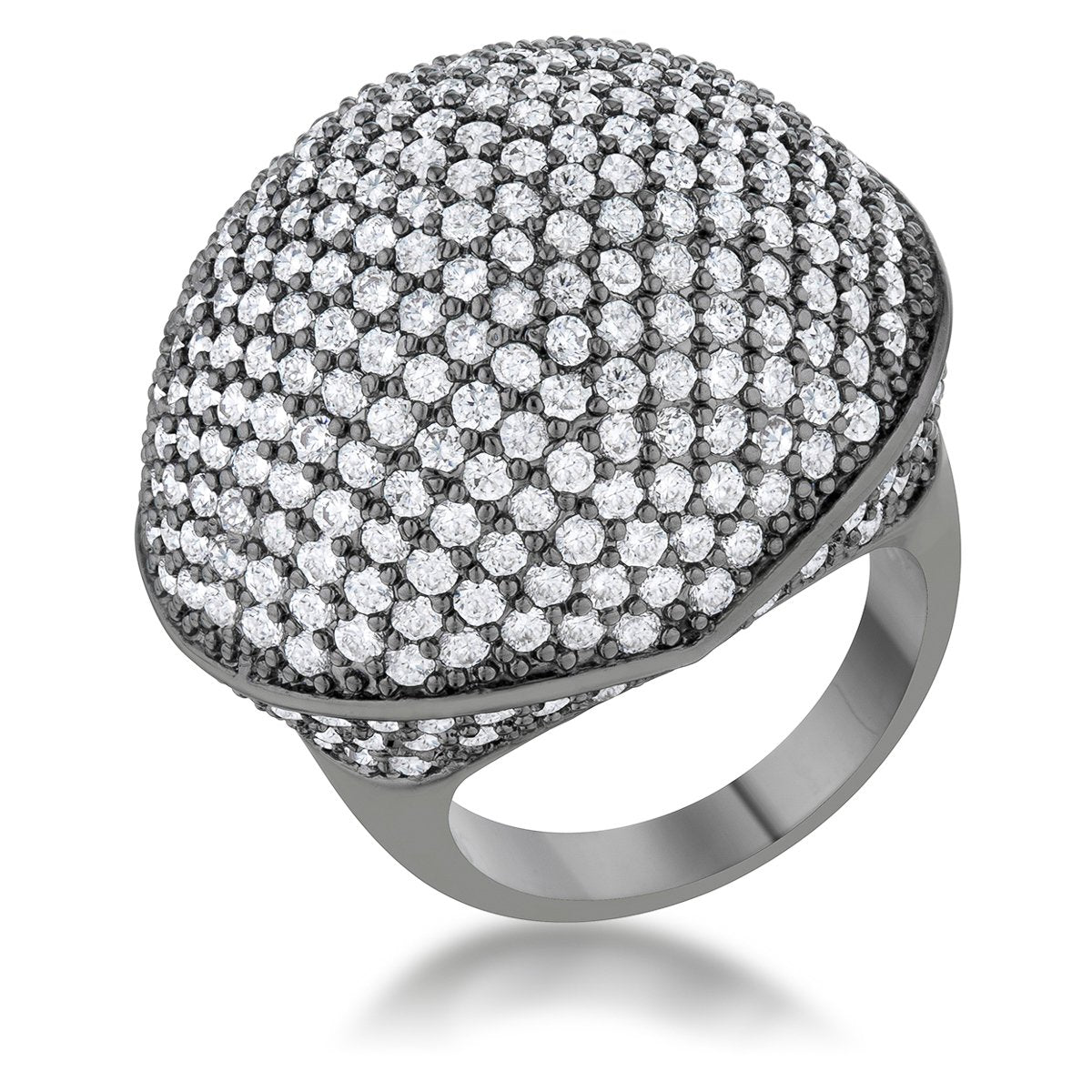 Dara 4.75ct CZ Hematite Dome Cocktail Ring - Charming Charlie