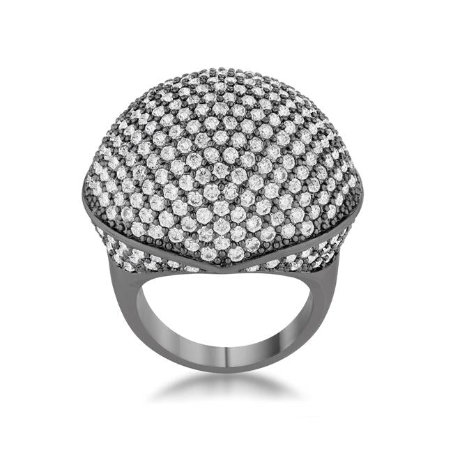 Dara 4.75ct CZ Hematite Dome Cocktail Ring - Charming Charlie