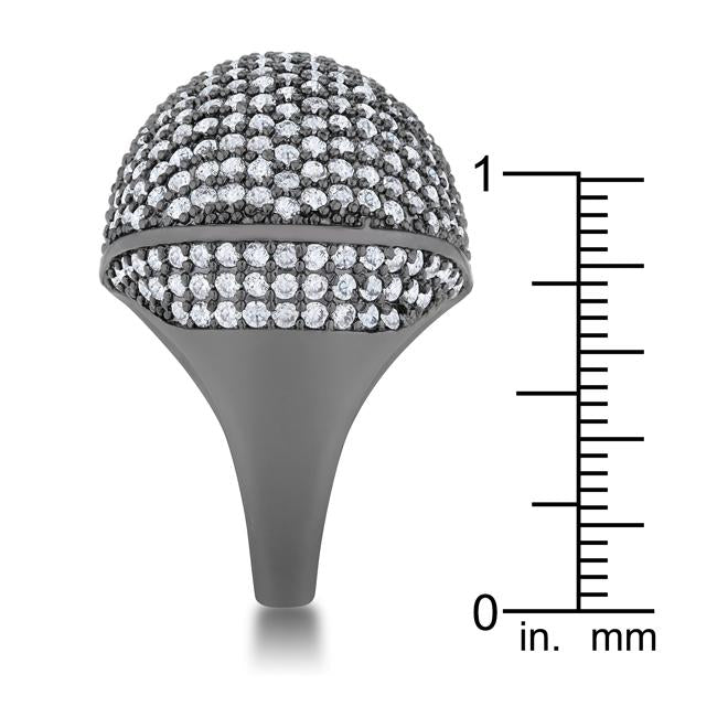Dara 4.75ct CZ Hematite Dome Cocktail Ring - Charming Charlie