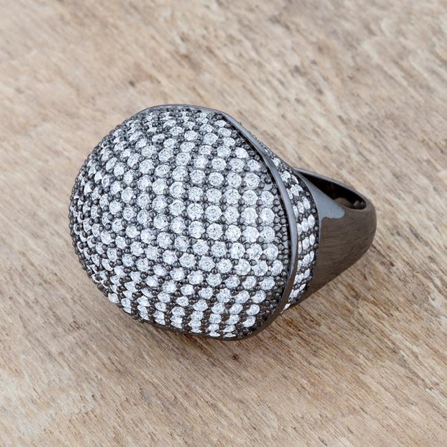 Dara 4.75ct CZ Hematite Dome Cocktail Ring - Charming Charlie