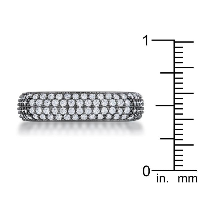 Jana 1.29ct CZ Hematite Contemporary Square Band Ring - Charming Charlie