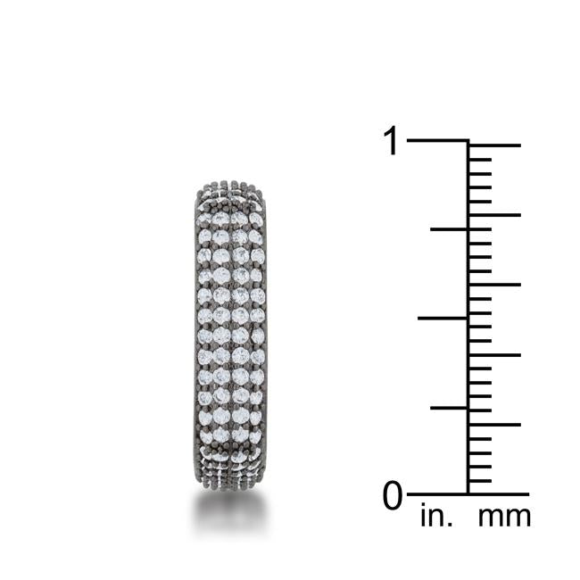 Jana 1.29ct CZ Hematite Contemporary Square Band Ring - Charming Charlie