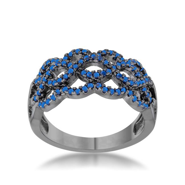 Brina 0.4ct Sapphire CZ Hematite Twist Ring - Charming Charlie