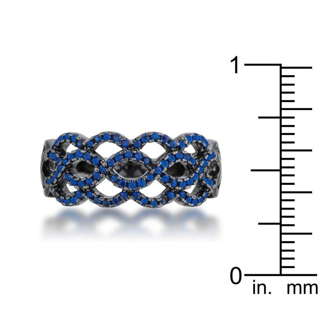 Brina 0.4ct Sapphire CZ Hematite Twist Ring - Charming Charlie