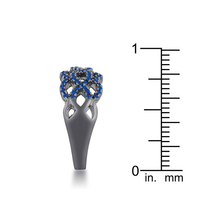 Brina 0.4ct Sapphire CZ Hematite Twist Ring - Charming Charlie