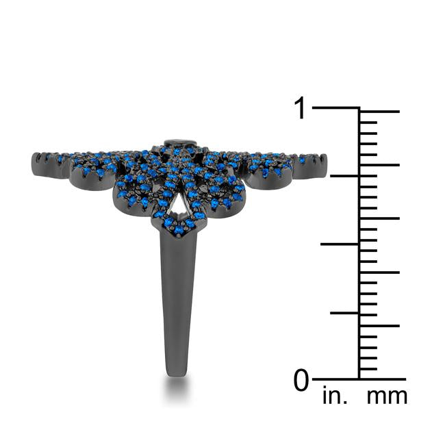 Victoria 1.23ct Sapphire CZ Hematite Filigree Cocktail Ring - Charming Charlie