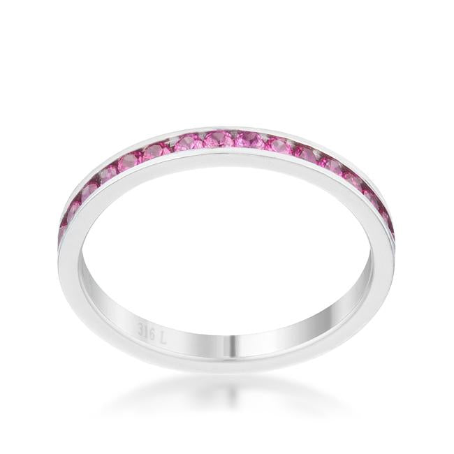 Teresa 0.5ct Ruby CZ Stainless Steel Eternity Band - Charming Charlie