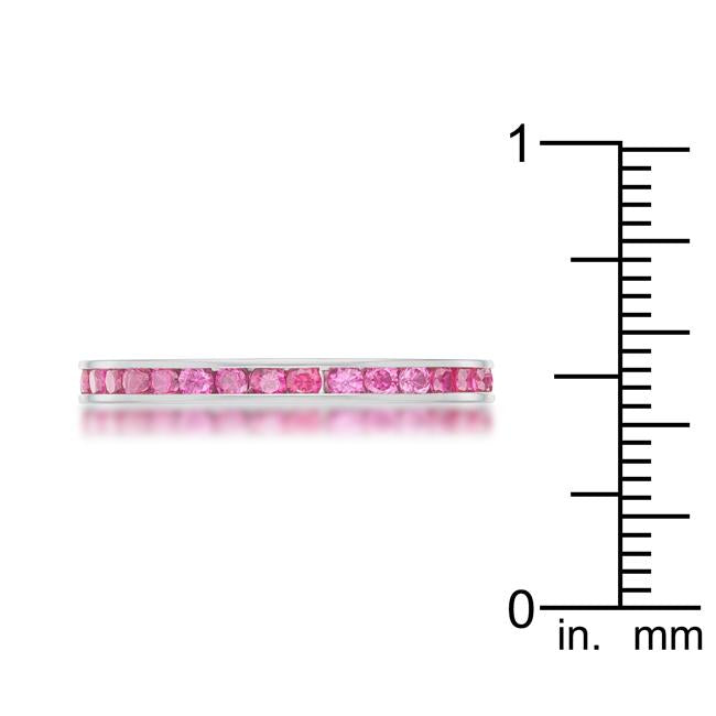 Teresa 0.5ct Ruby CZ Stainless Steel Eternity Band - Charming Charlie