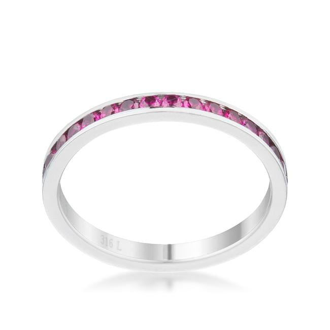 Teresa 0.5ct Garnet CZ Stainless Steel Eternity Band - Charming Charlie