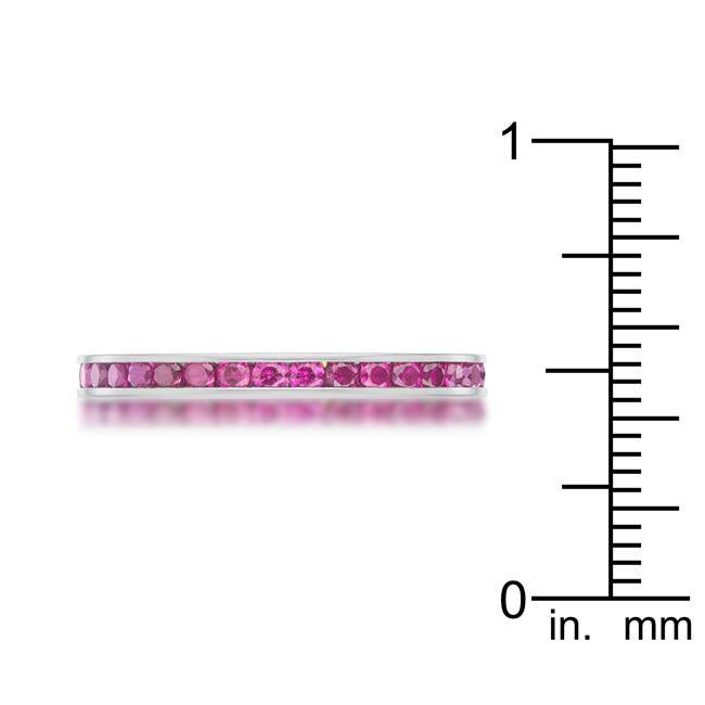 Teresa 0.5ct Garnet CZ Stainless Steel Eternity Band - Charming Charlie