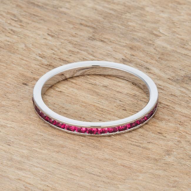 Teresa 0.5ct Garnet CZ Stainless Steel Eternity Band - Charming Charlie