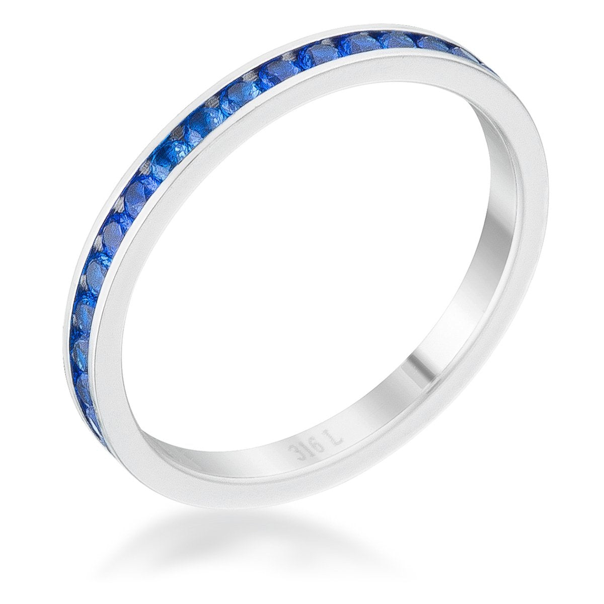 Teresa 0.5ct Sapphire CZ Stainless Steel Eternity Band - Charming Charlie