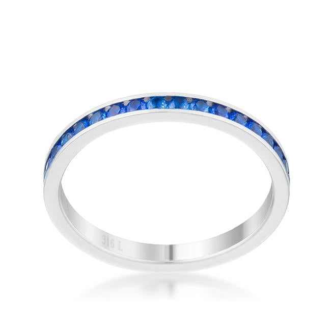 Teresa 0.5ct Sapphire CZ Stainless Steel Eternity Band - Charming Charlie