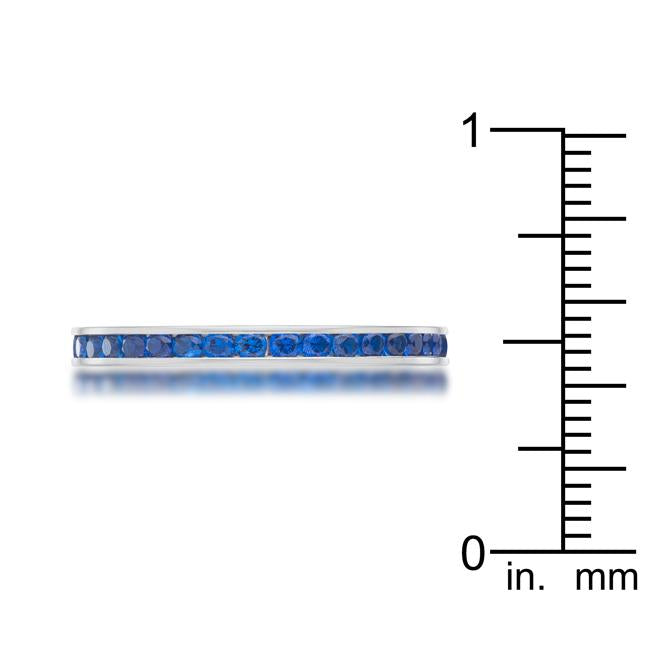 Teresa 0.5ct Sapphire CZ Stainless Steel Eternity Band - Charming Charlie