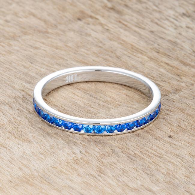 Teresa 0.5ct Sapphire CZ Stainless Steel Eternity Band - Charming Charlie