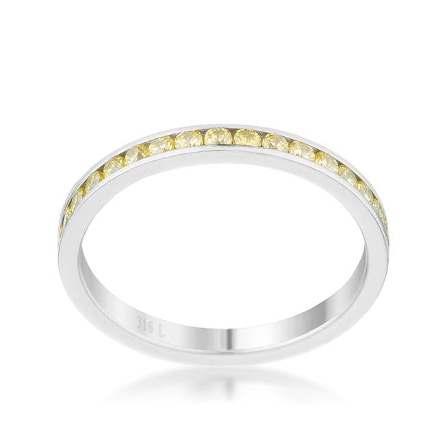 Teresa 0.5ct Jonquil CZ Stainless Steel Eternity Band - Charming Charlie