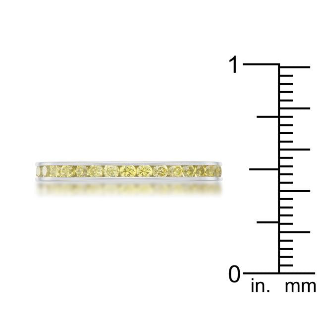 Teresa 0.5ct Jonquil CZ Stainless Steel Eternity Band - Charming Charlie