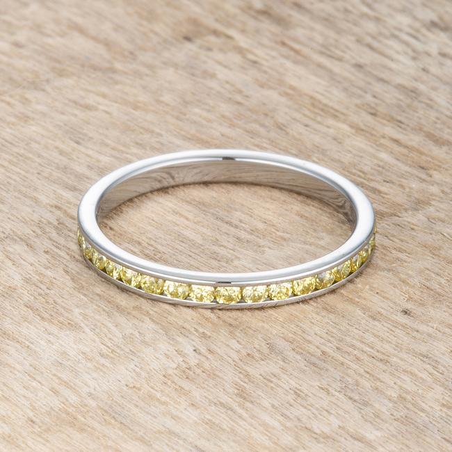 Teresa 0.5ct Jonquil CZ Stainless Steel Eternity Band - Charming Charlie