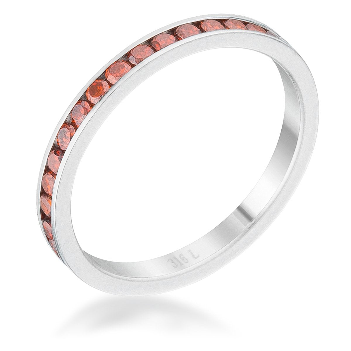 Teresa 0.5ct Dark Champagne CZ Stainless Steel Eternity Band - Charming Charlie