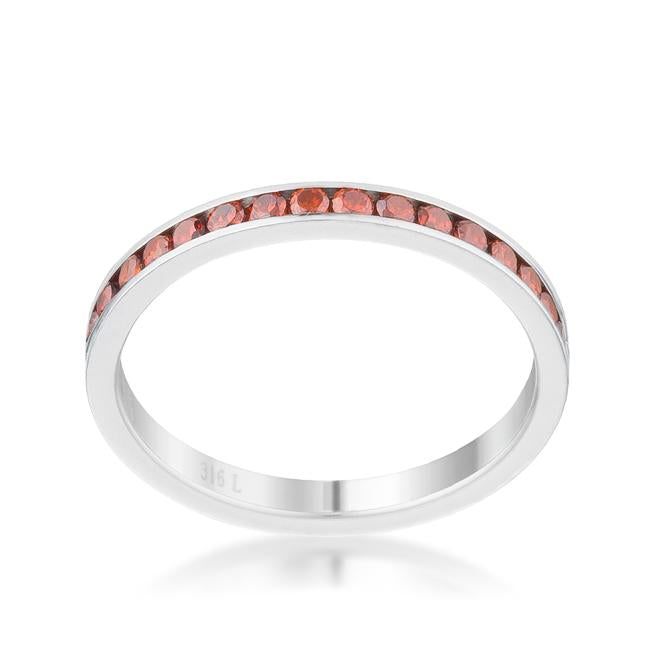 Teresa 0.5ct Dark Champagne CZ Stainless Steel Eternity Band - Charming Charlie