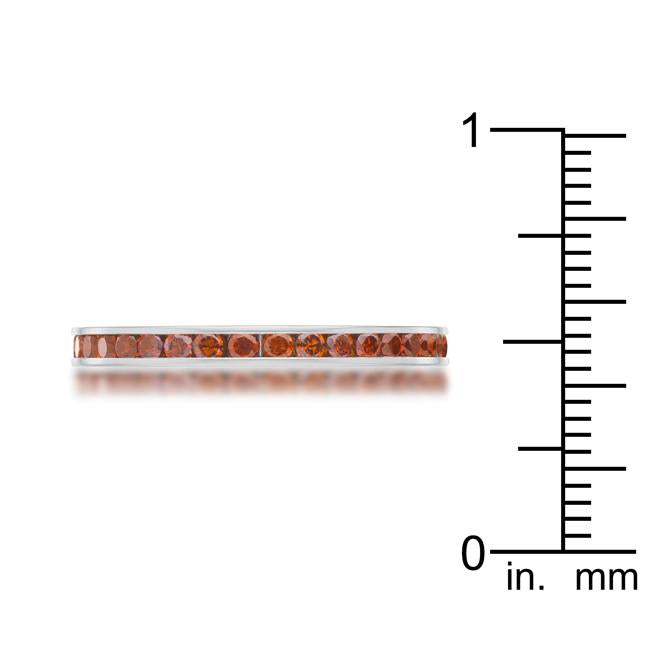 Teresa 0.5ct Dark Champagne CZ Stainless Steel Eternity Band - Charming Charlie