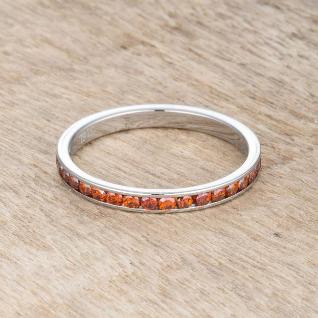 Teresa 0.5ct Dark Champagne CZ Stainless Steel Eternity Band - Charming Charlie