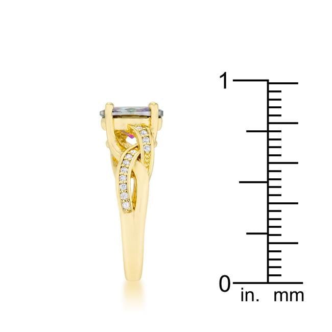 Justine 2ct Mystic CZ 14k Gold Classic Oval Ring - Charming Charlie
