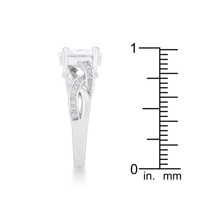 Justine 2ct CZ Rhodium Classic Oval Ring - Charming Charlie
