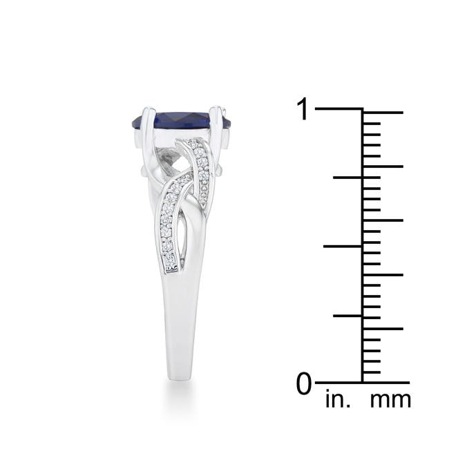 Justine 2ct Sapphire CZ Rhodium Classic Oval Ring - Charming Charlie