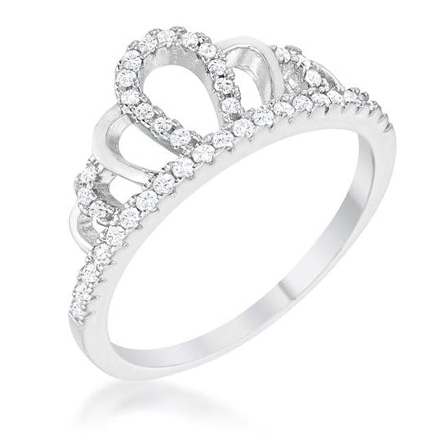 Madeline 0.2ct Rhodium Simple Crown Ring - Charming Charlie