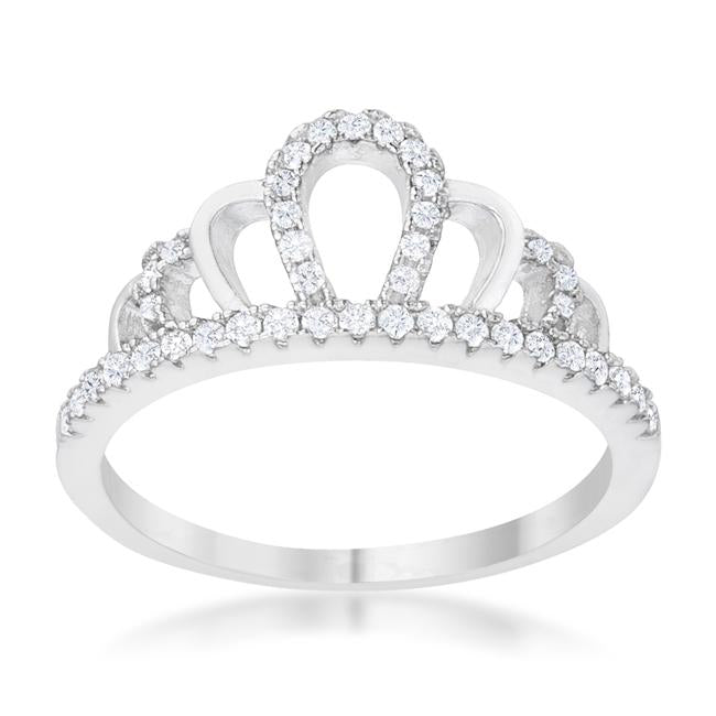 Madeline 0.2ct Rhodium Simple Crown Ring - Charming Charlie