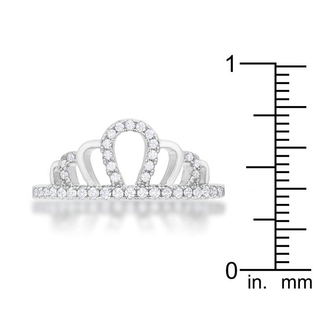 Madeline 0.2ct Rhodium Simple Crown Ring - Charming Charlie
