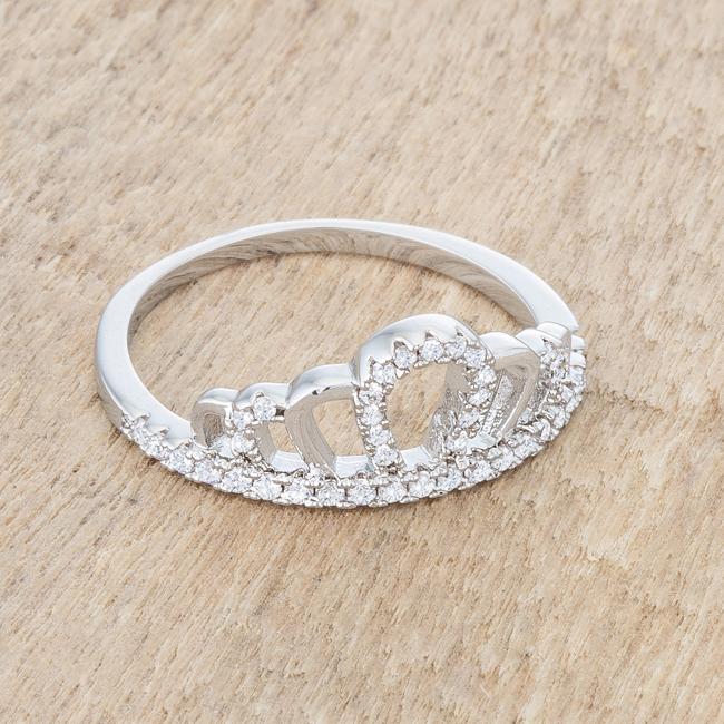 Madeline 0.2ct Rhodium Simple Crown Ring - Charming Charlie