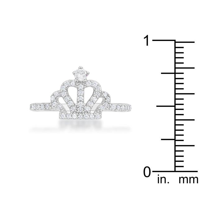 Elina 0.36ct CZ Rhodium Simple Crown Ring - Charming Charlie