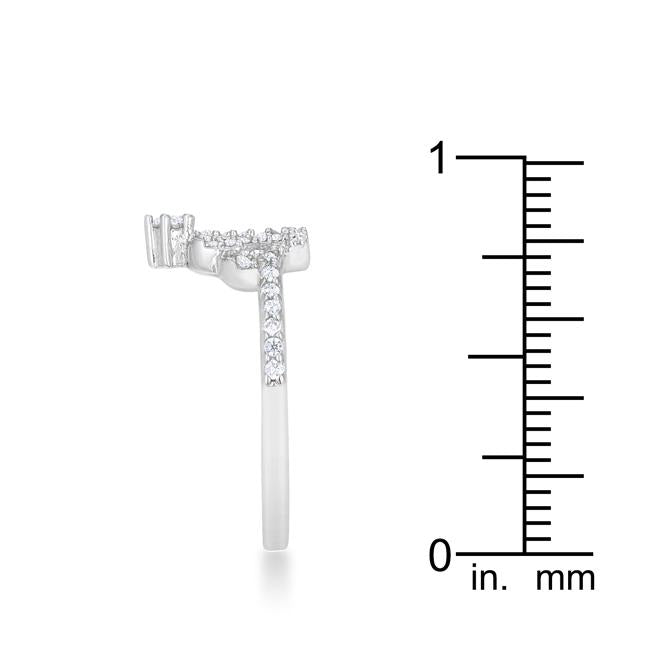 Elina 0.36ct CZ Rhodium Simple Crown Ring - Charming Charlie