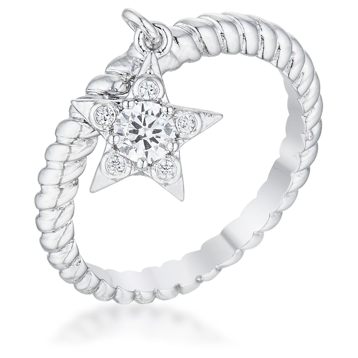 Cubic Zirconia Star Charm Fashion Ring - Charming Charlie