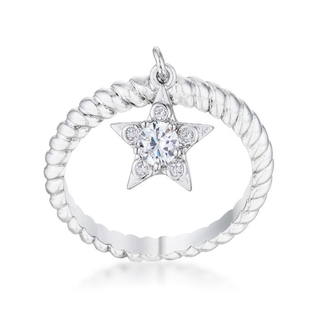 Cubic Zirconia Star Charm Fashion Ring - Charming Charlie