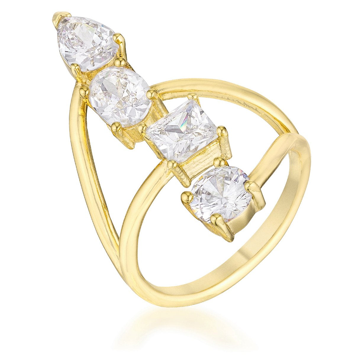 3CT Stunning CZ Goldtone Ring - Charming Charlie