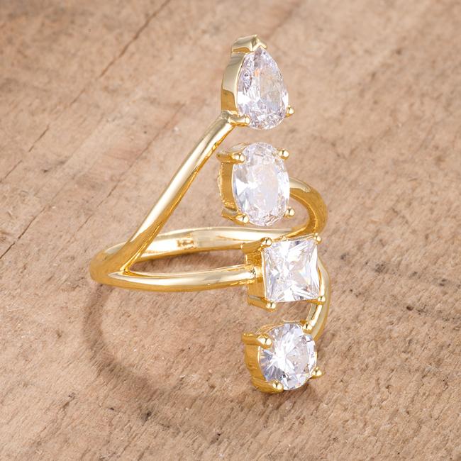 3CT Stunning CZ Goldtone Ring - Charming Charlie