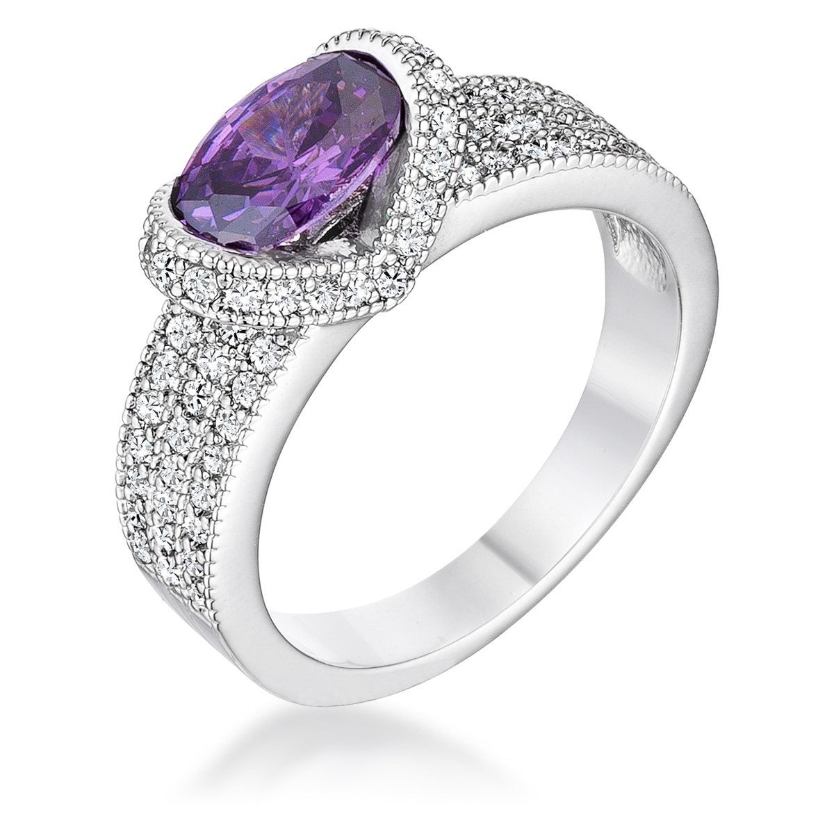 1.6 Ct Amethyst Oval CZ Ring - Charming Charlie