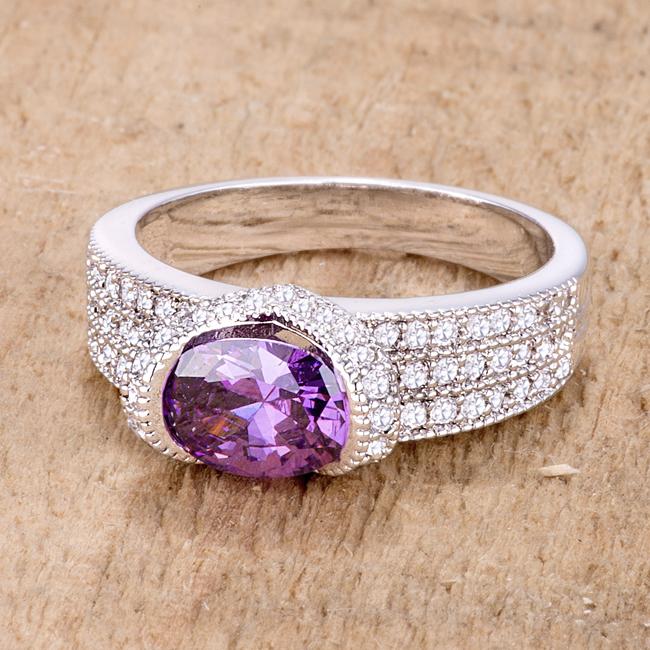 1.6 Ct Amethyst Oval CZ Ring - Charming Charlie