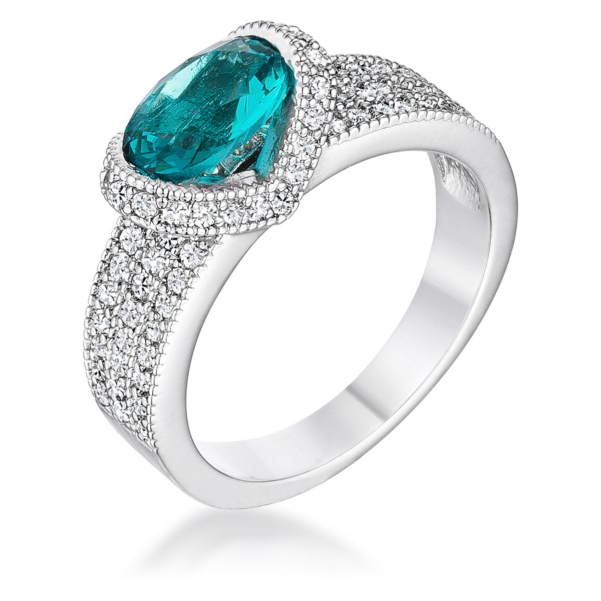 1.6 Ct Aqua Oval CZ Ring - Charming Charlie