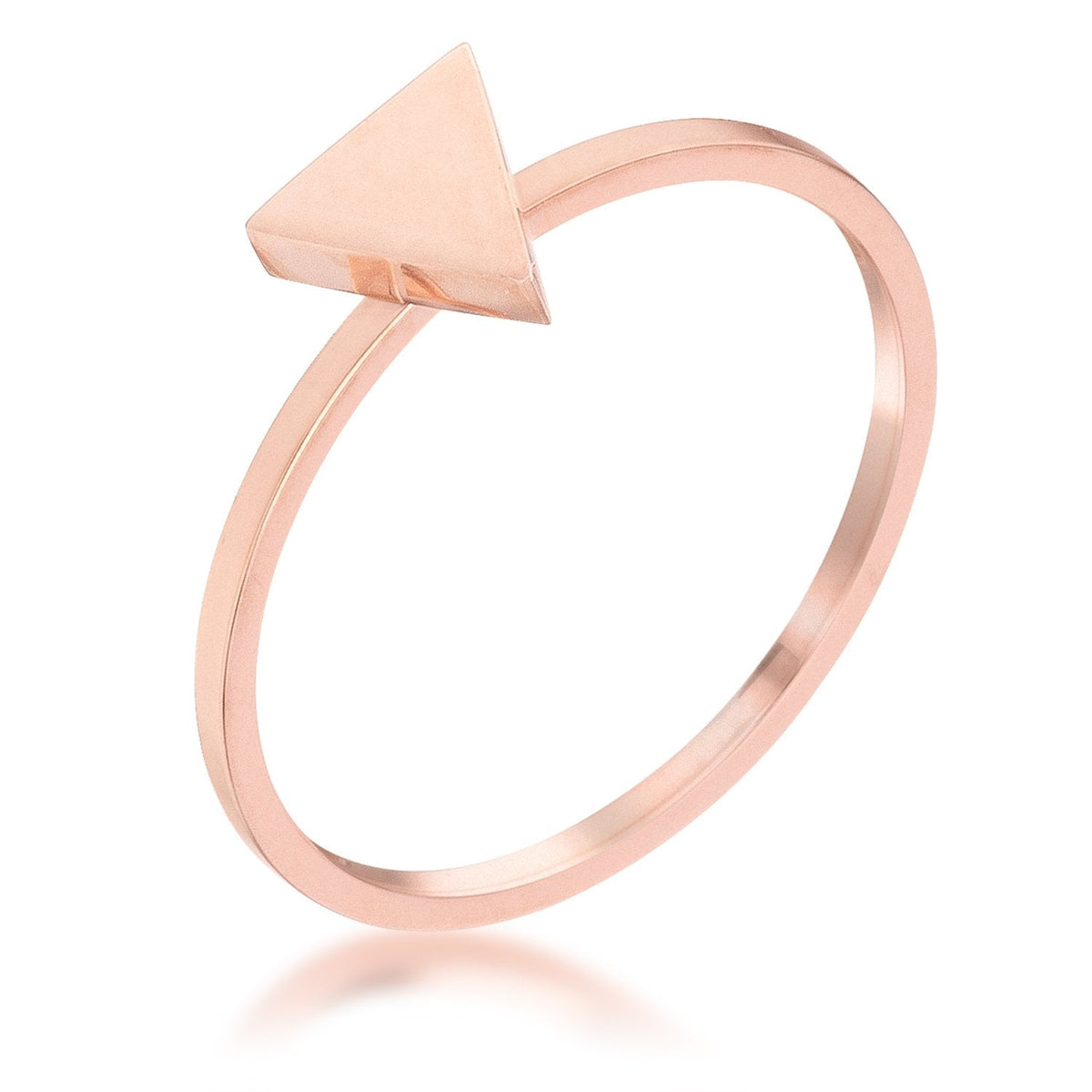 Stainless Steel Rose Goldtone Plated Triangle Stackable Ring - Charming Charlie