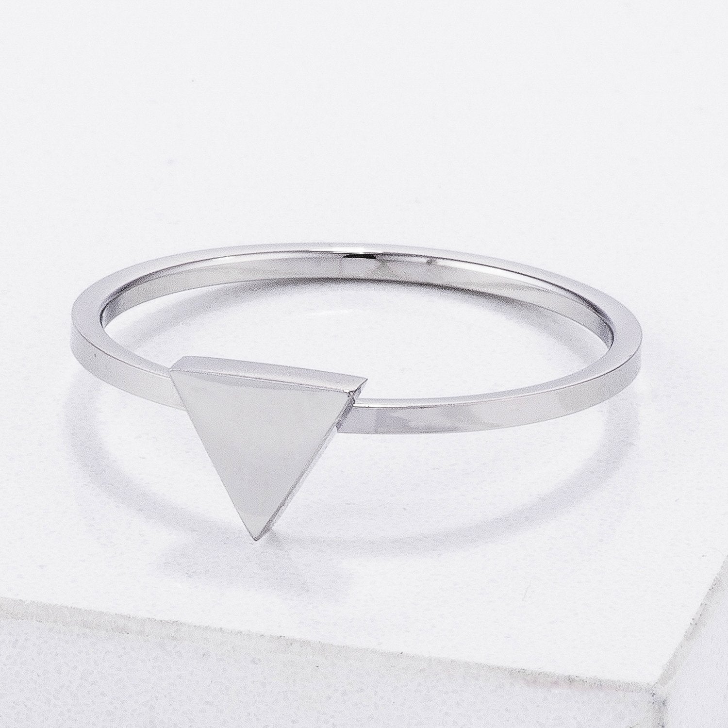 Stainless Steel Triangle Stackable Ring - Charming Charlie