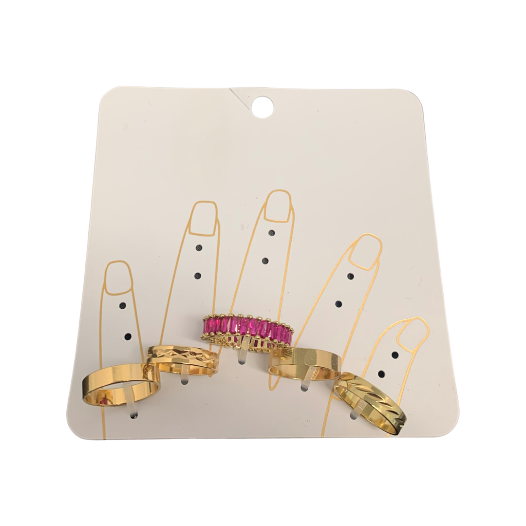 Pink 5 Pack Multi Ring Set - Charming Charlie