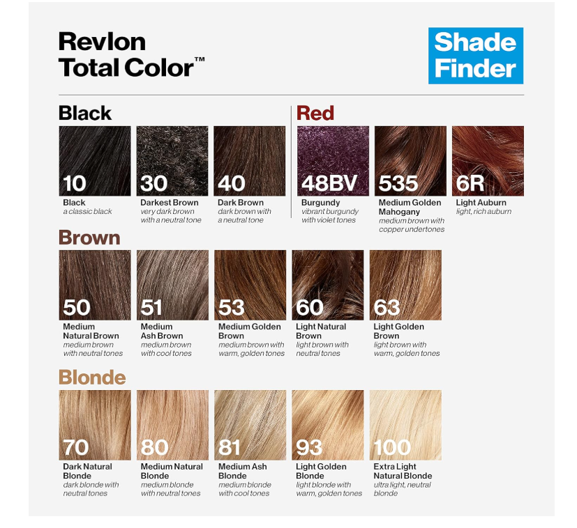 Revlon Permanent Hair Color, Permanent Hair Dye, Total Color with 100% Gray Coverage, Clean & Vegan, 40 Dark Brown, 3.5 Oz - Charming Charlie