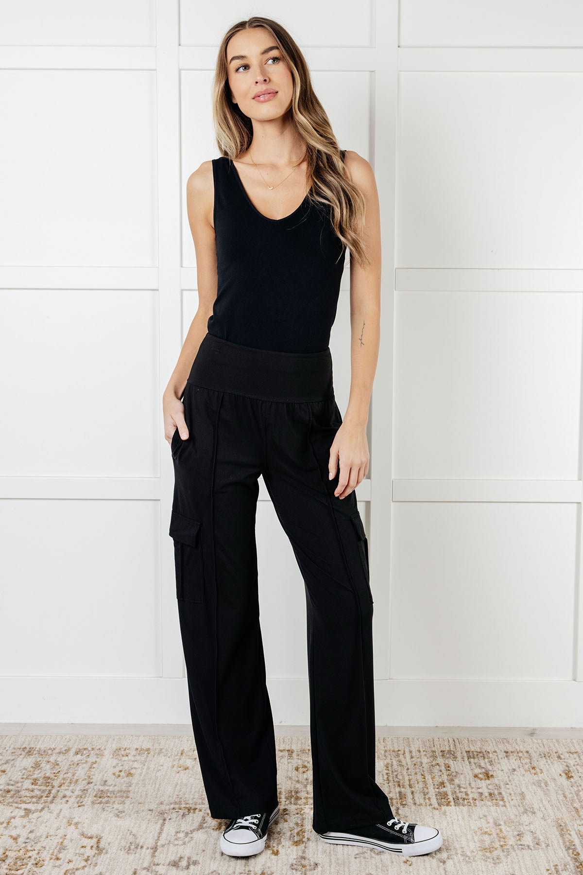 Race to Relax Cargo Pants in Black - Charming Charlie