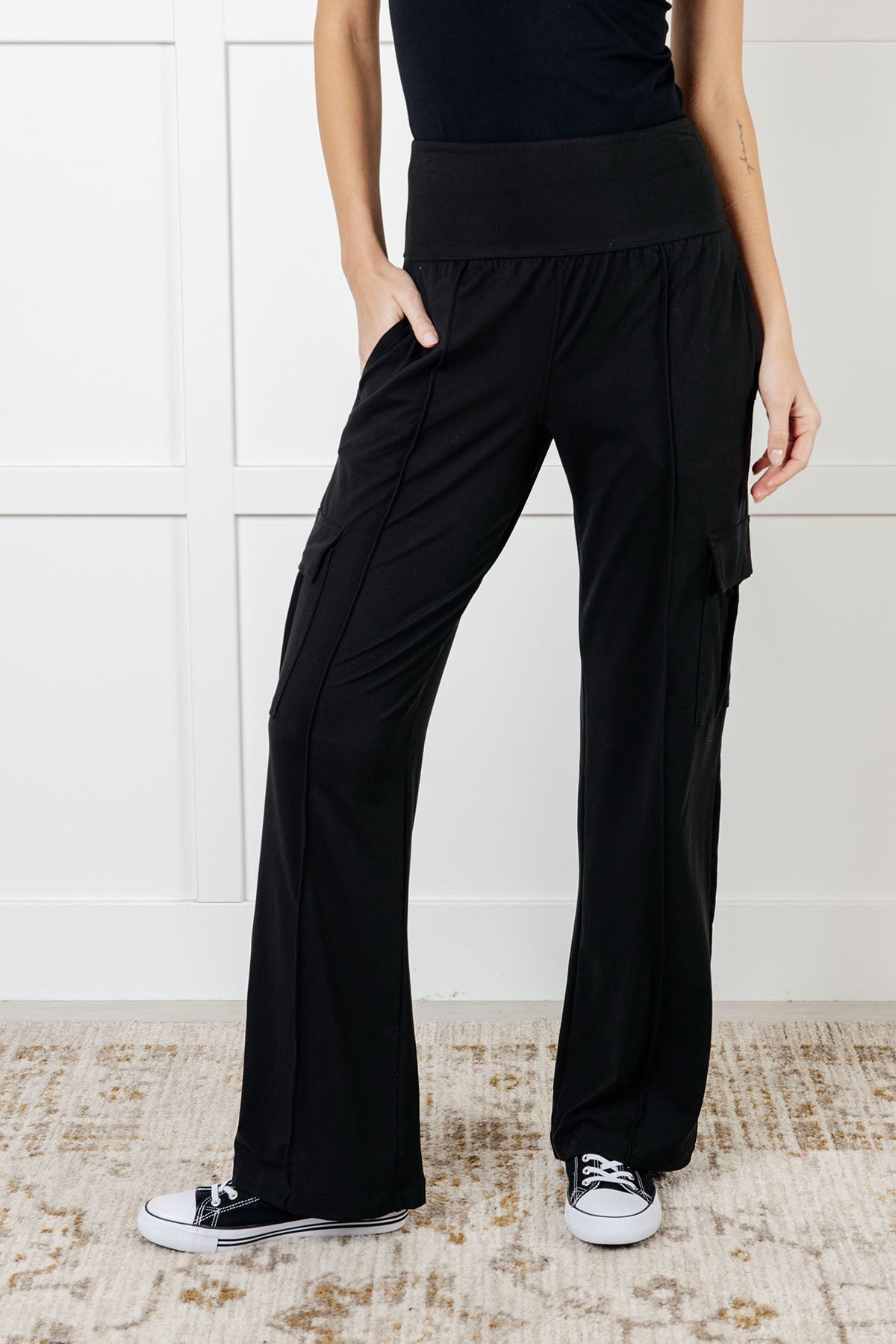 Race to Relax Cargo Pants in Black - Charming Charlie