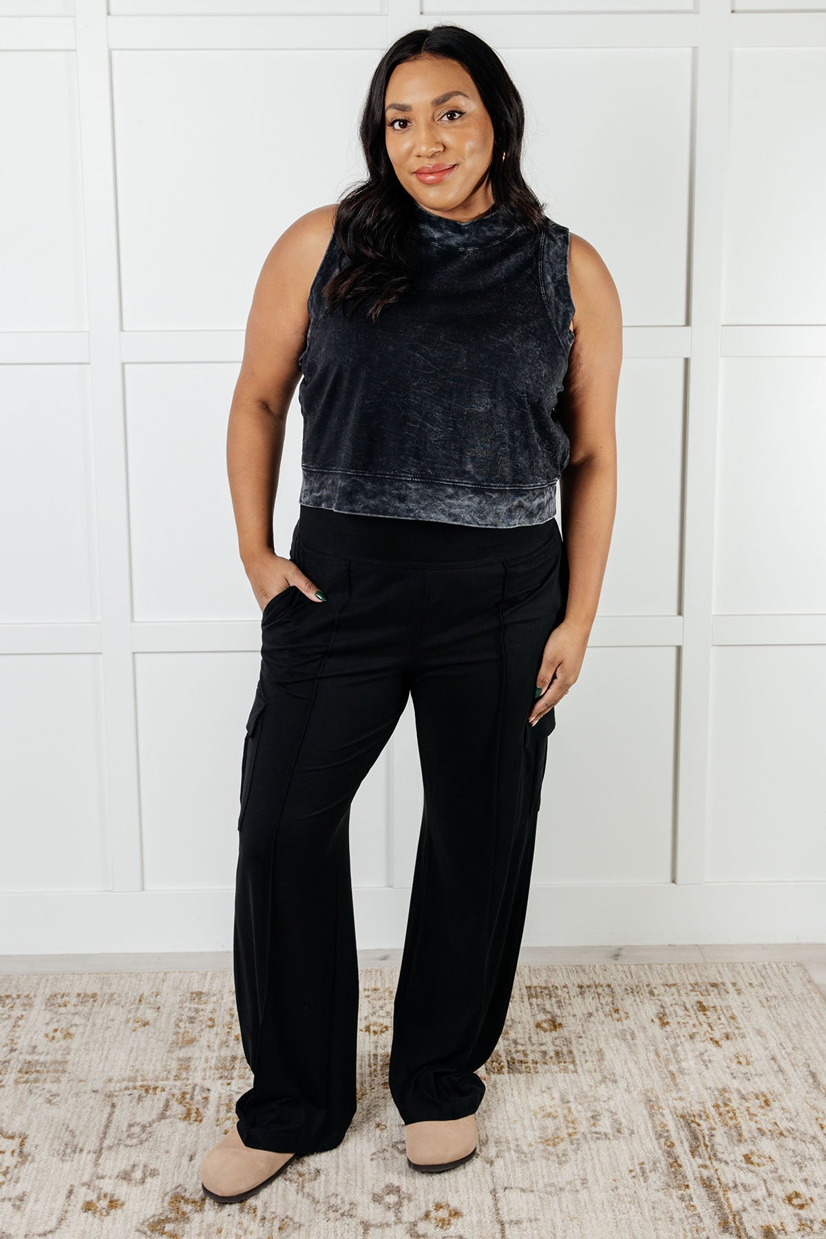 Race to Relax Cargo Pants in Black - Charming Charlie