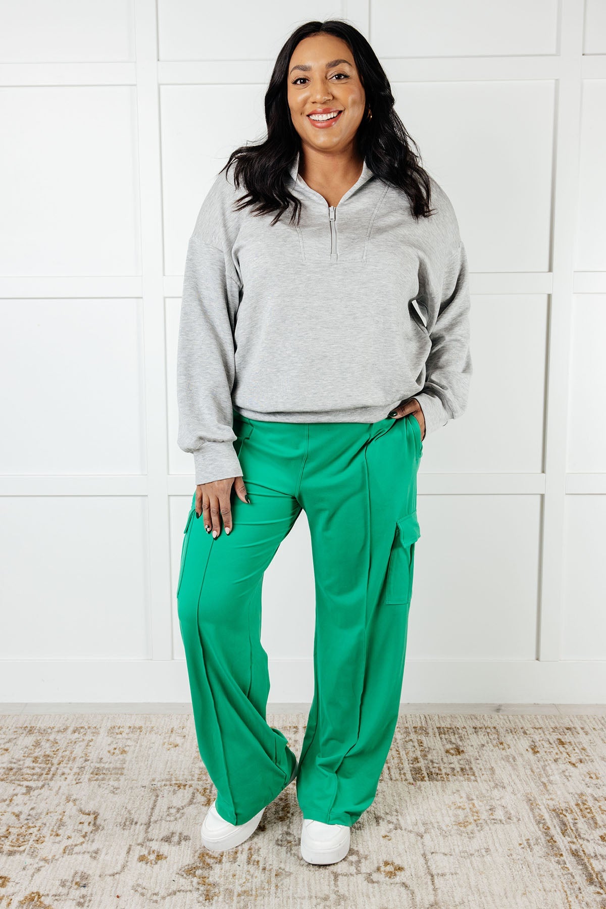 Race to Relax Cargo Pants in Emerald Green - Charming Charlie